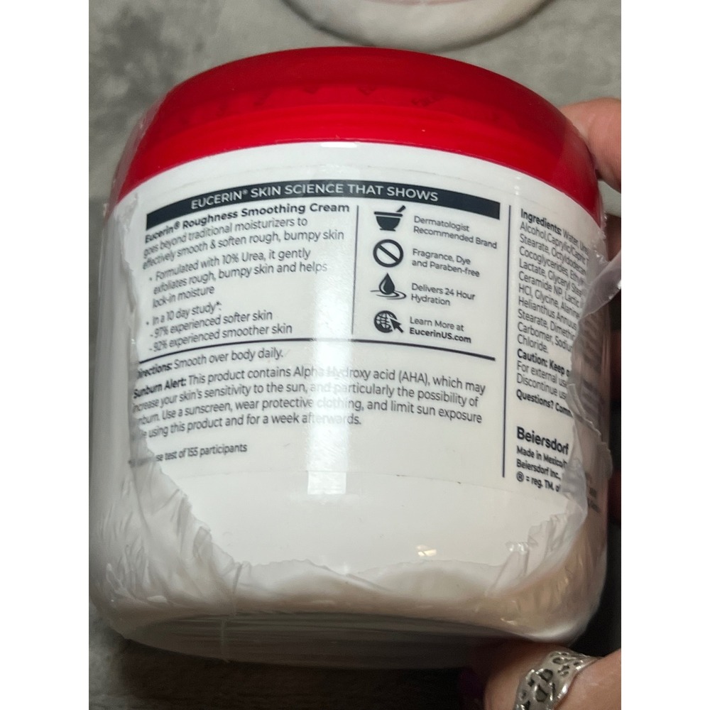 2 Pack Eucerin Roughness Smoothing Cream 16oz Urea Ceramide Dry Bumpy Skin New - Picture 2 of 6